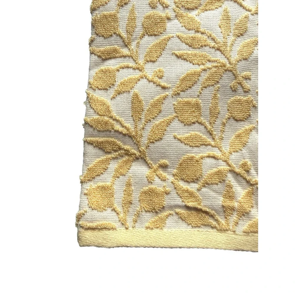 Morris & Co Rosehip Kitchen Dish Towels 100% Cotton Set of 2 Textured Yellow